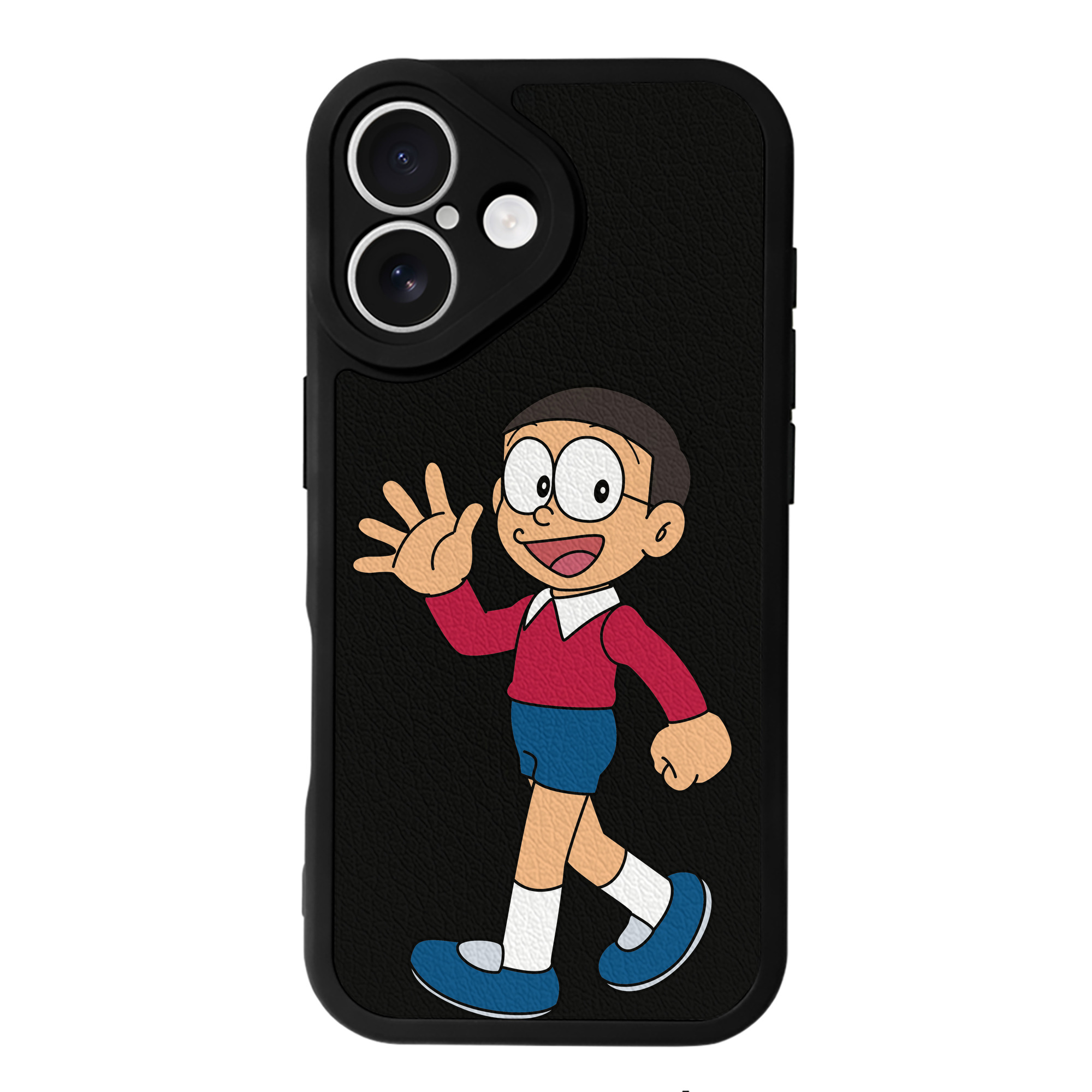 （画像用） ドラえもん 野比 のび太 Doraemon Nobita Nobi 【iPhone 16シリーズ対応】シリコンスマホケース（レザー調） 材質：シリコン